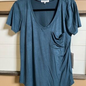 Another Love Blue Gray Suede Tee
